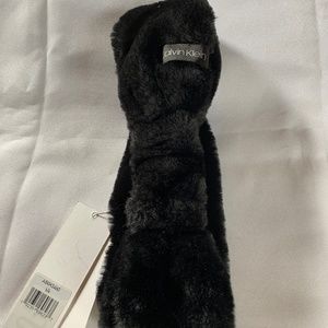 NWT. Calvin Klein Black Faux Fur Headband!